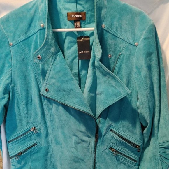 DANIER SUEDE LEATHER BOMBER JACKET - Picture 2 of 7